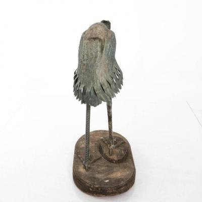 Bronze Crane Figure circa 1800