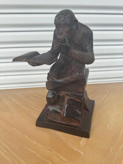 Bronze Darwins Thinking Monkey Sculpture