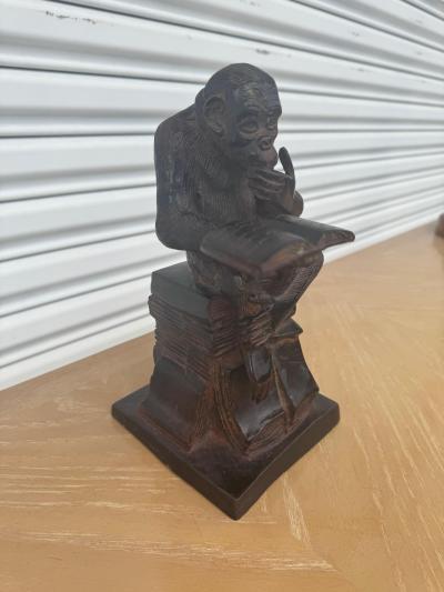 Bronze Darwins Thinking Monkey Sculpture