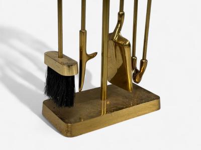Bronze Fireplace Tool Set with Stand USA 20th c 
