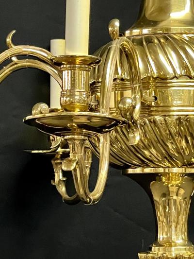 Bronze Georgian Style Chandelier having Eight Lights