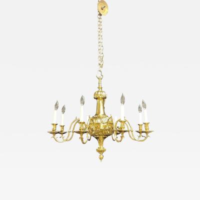 Bronze Georgian Style Chandelier having Eight Lights