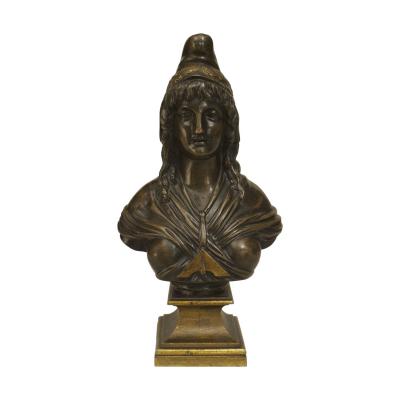Bronze Grecian Woman Bust