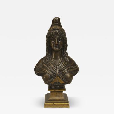 Bronze Grecian Woman Bust