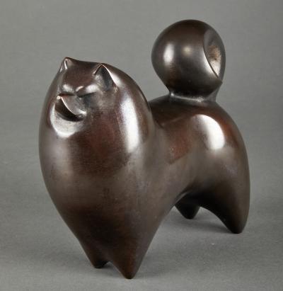 Bronze Japanese Dog Sculpture Possibly Akita 