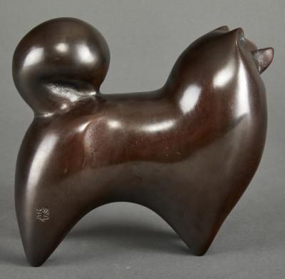 Bronze Japanese Dog Sculpture Possibly Akita 