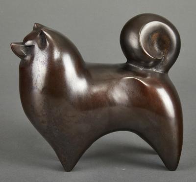 Bronze Japanese Dog Sculpture Possibly Akita 
