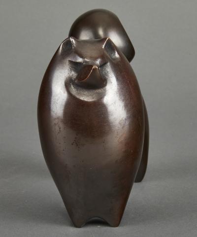 Bronze Japanese Dog Sculpture Possibly Akita 