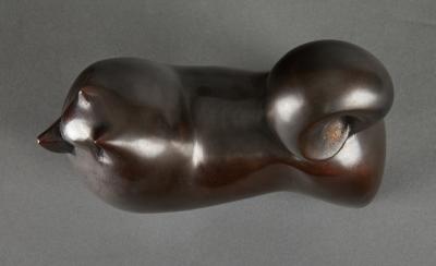 Bronze Japanese Dog Sculpture Possibly Akita 