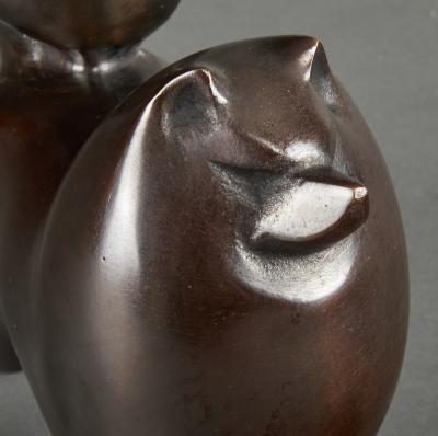 Bronze Japanese Dog Sculpture Possibly Akita 