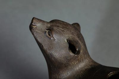 Bronze Koro incense burner of a Weasel