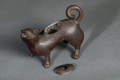Bronze Koro incense burner of a Weasel