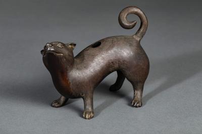 Bronze Koro incense burner of a Weasel
