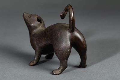 Bronze Koro incense burner of a Weasel