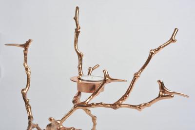 Bronze Magnolia Candle Holder