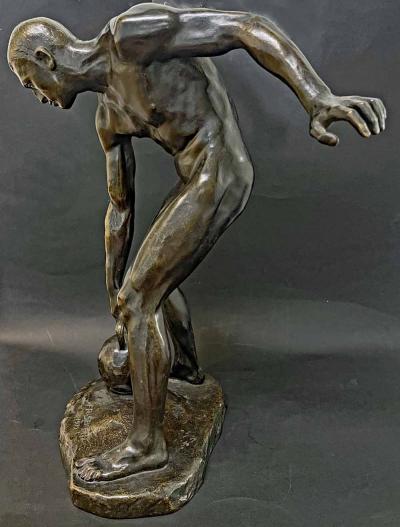 Bronze Male Athlete with Kettlebell by Franz Seifert 