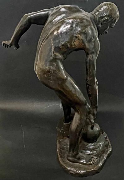 Bronze Male Athlete with Kettlebell by Franz Seifert 