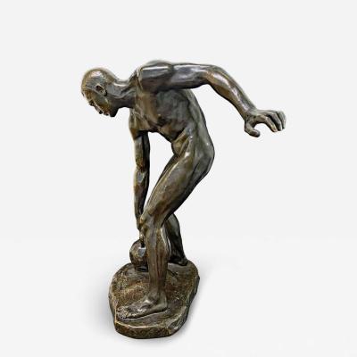 Bronze Male Athlete with Kettlebell by Franz Seifert 