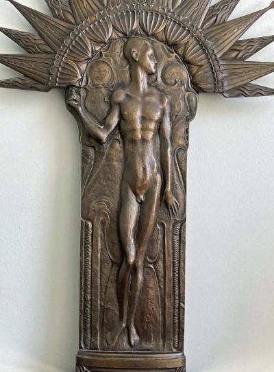 Bronze Male Nude with Aureole 