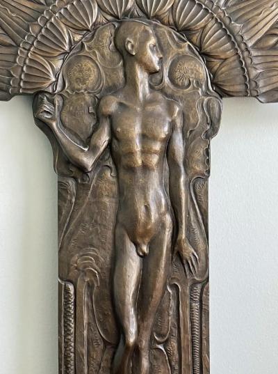 Bronze Male Nude with Aureole 