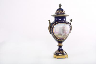 Bronze Mounted S vres Porcelain Covered Urn