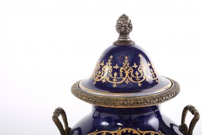 Bronze Mounted S vres Porcelain Covered Urn