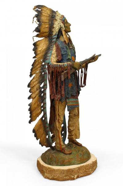 Bronze Patinaed Native American Figure