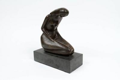 Bronze Sculpture Representing a Kneeling Woman
