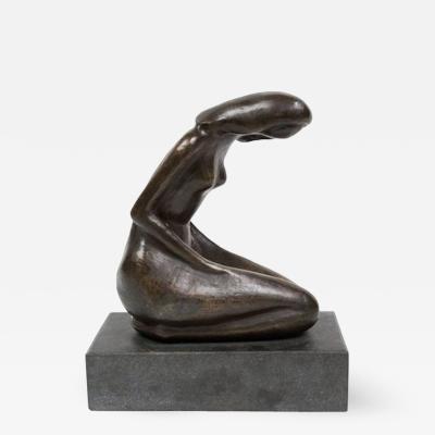 Bronze Sculpture Representing a Kneeling Woman