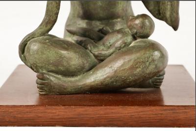 Bronze Sculpture of Mother and Child Jose Kuri Brena Mexican 1914 2004 