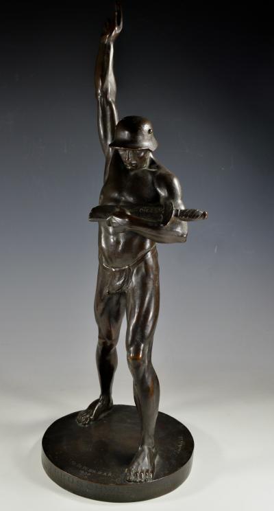 Bronze Sculpture of a Soldiers Pledge of Allegiance Social Realism World War 1