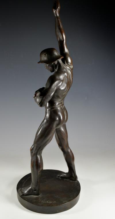 Bronze Sculpture of a Soldiers Pledge of Allegiance Social Realism World War 1