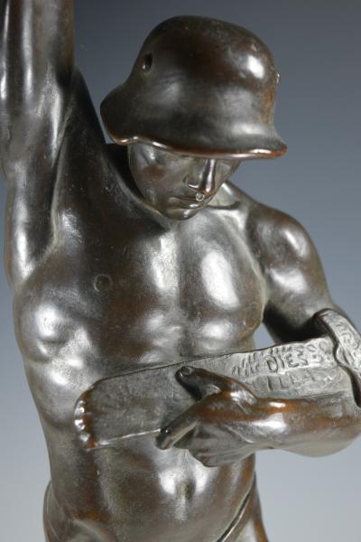 Bronze Sculpture of a Soldiers Pledge of Allegiance Social Realism World War 1