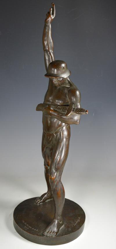 Bronze Sculpture of a Soldiers Pledge of Allegiance Social Realism World War 1