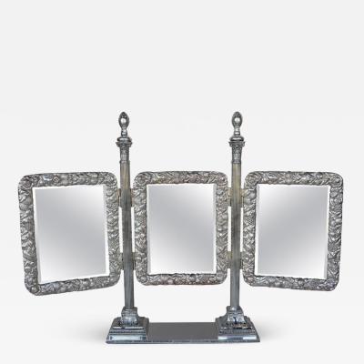 Bronze Silver Plated English Vanity Mirror