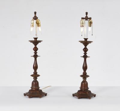 Bronze Table Lamps with Hexagonal Bases
