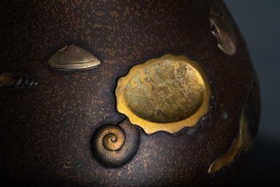 Bronze Vase with Shell Design