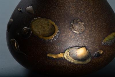 Bronze Vase with Shell Design