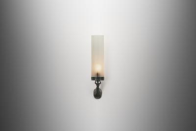 Bronze Wall Lamp with Frosted Glass Shade Europe First Half of the 20th Century