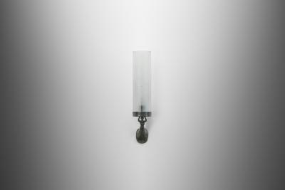 Bronze Wall Lamp with Frosted Glass Shade Europe First Half of the 20th Century