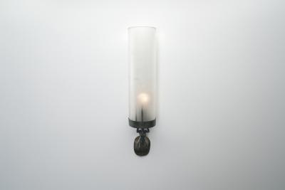Bronze Wall Lamp with Frosted Glass Shade Europe First Half of the 20th Century