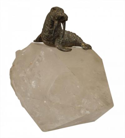 Bronze Walrus on a Crystal