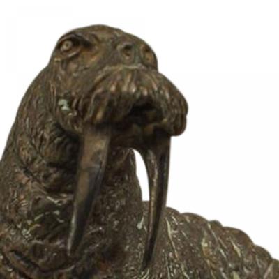 Bronze Walrus on a Crystal