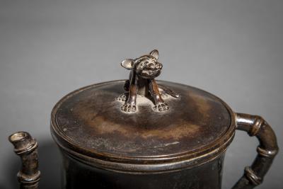 Bronze Water Container with Tiger on Lid