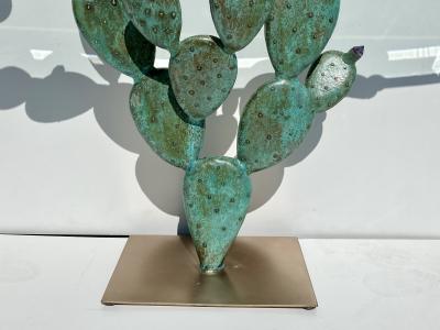 Bronze and Amethyst Prickly Pear Cactus Console Table