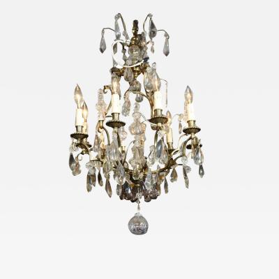 Bronze and Crystal Chandelier