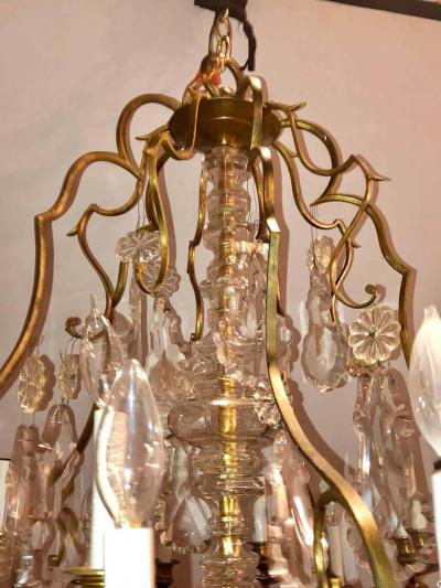 Bronze and Crystal Palatial Thirty Light Chandelier