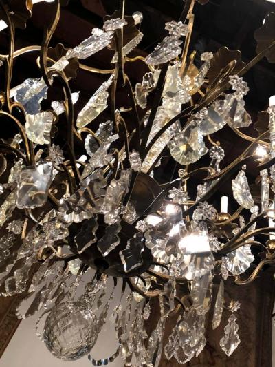 Bronze and Crystal Palatial Thirty Light Chandelier