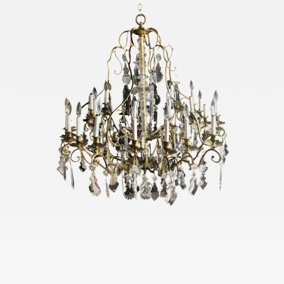 Bronze and Crystal Palatial Thirty Light Chandelier