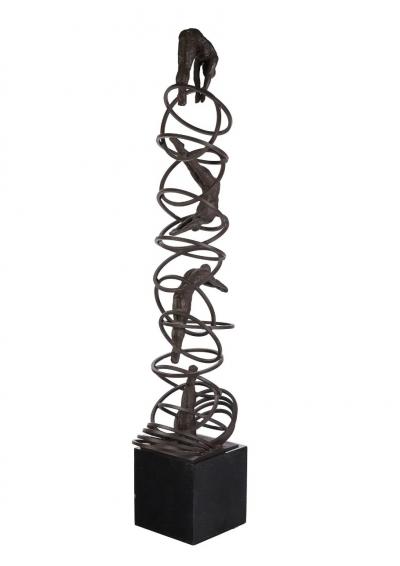 Bronze and Iron Modernist Sculpture